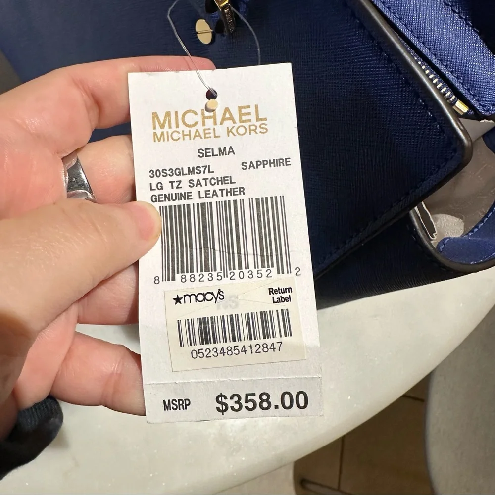 MICHAEL Michael Kors Royal Blue Saffiano Leather Satchel - Picture 6 of 6